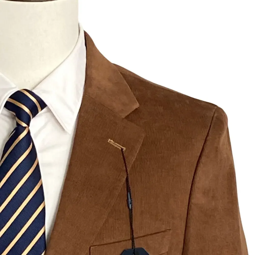 Nautica Sport Coat Men's 38 Regular Corduroy Modern Fit Camel Brown NWT
